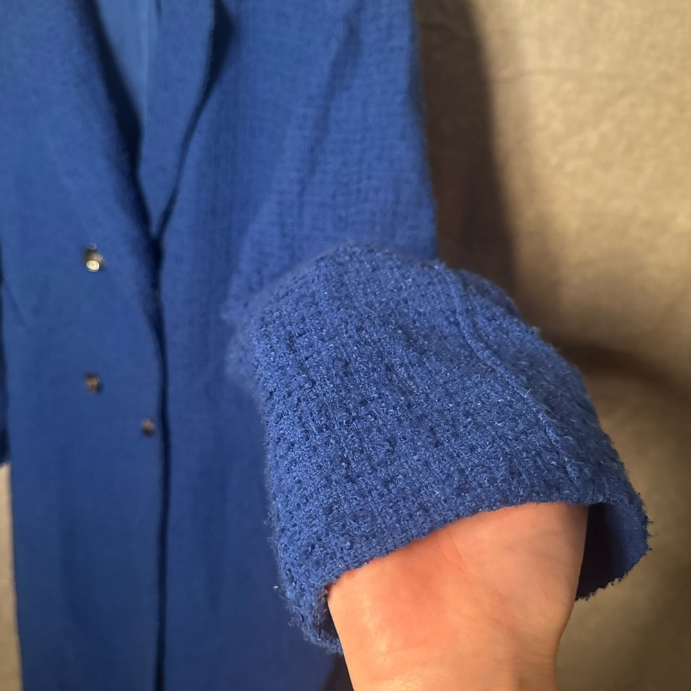 H&M Royal Blue Long Pea Coat - Picture 4 of 9